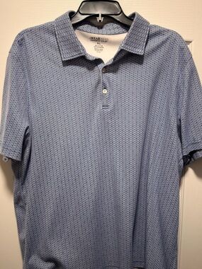 Kenneth Cole Light Blue Micro-Pattern Polo
